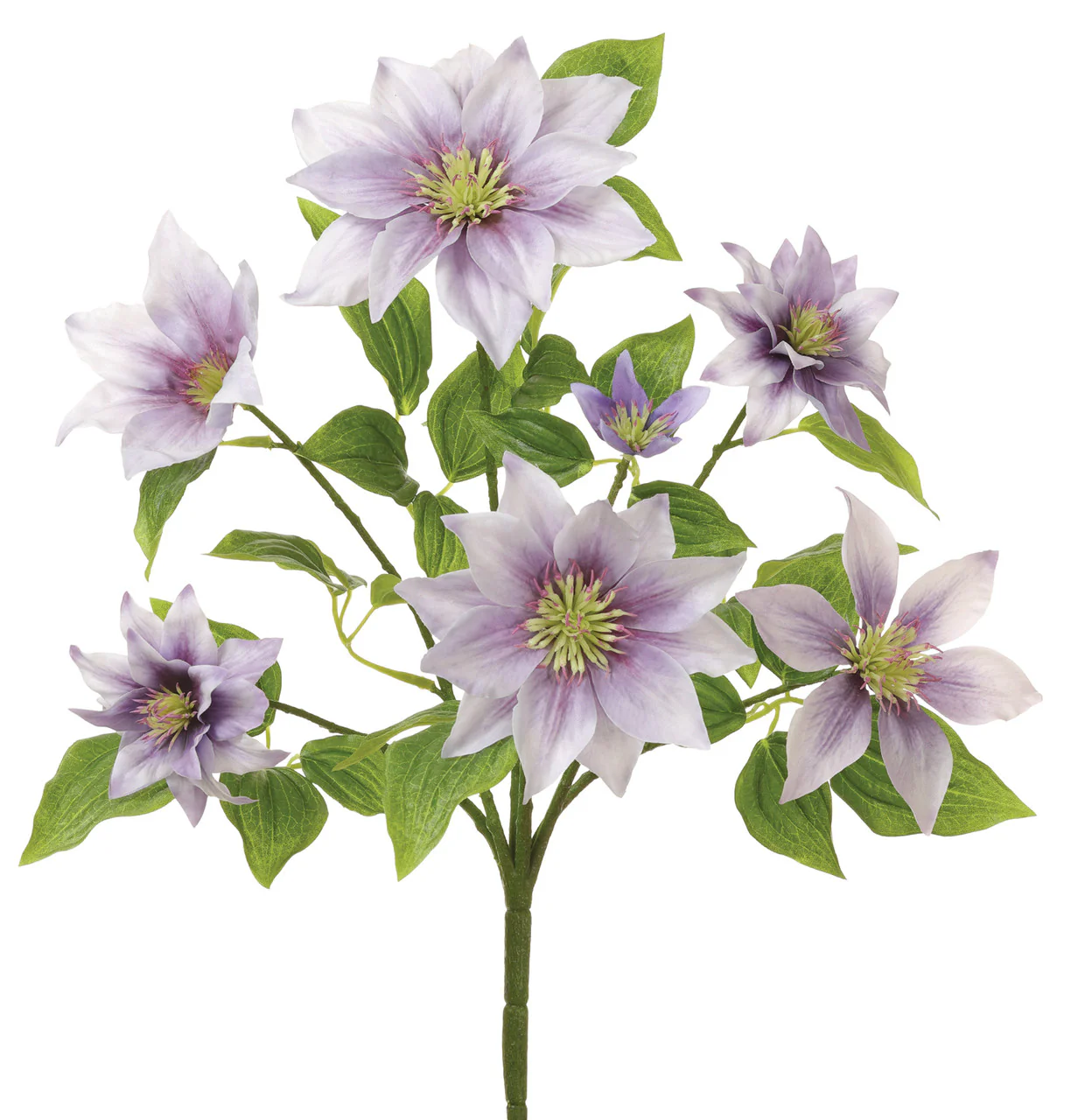 Faux Clematis Bush Lavender - 14.5 inch