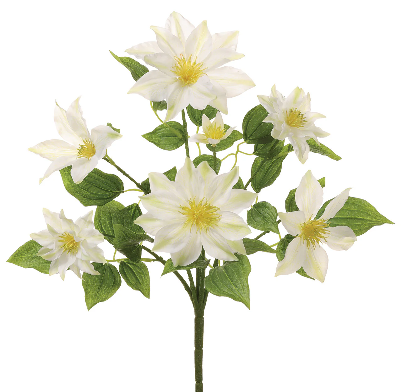 Faux Clematis Bush White - 14.5 inch