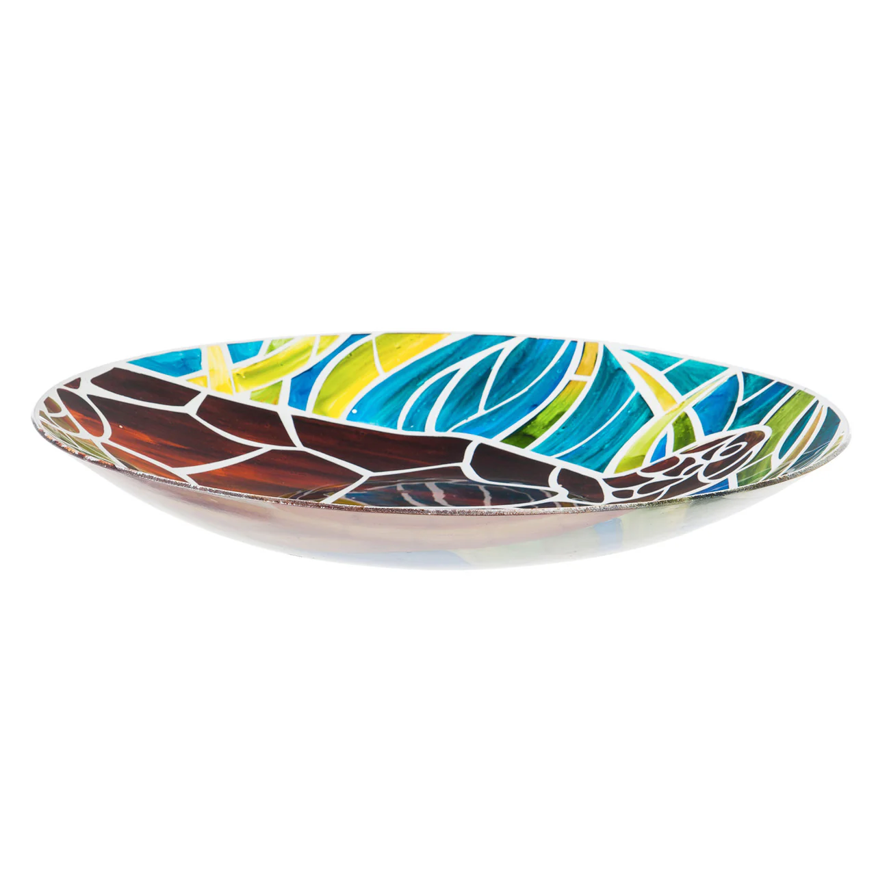 Glass Bird Bath, Art Nouveau Tortoise - 18 inch - Image 2