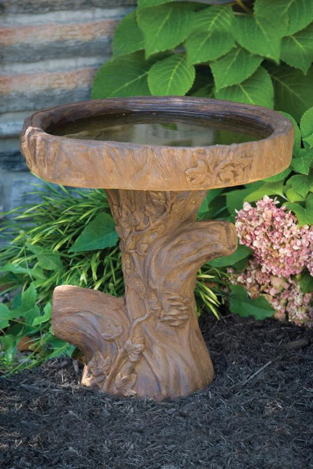 Tree Stump Birdbath 19 inch