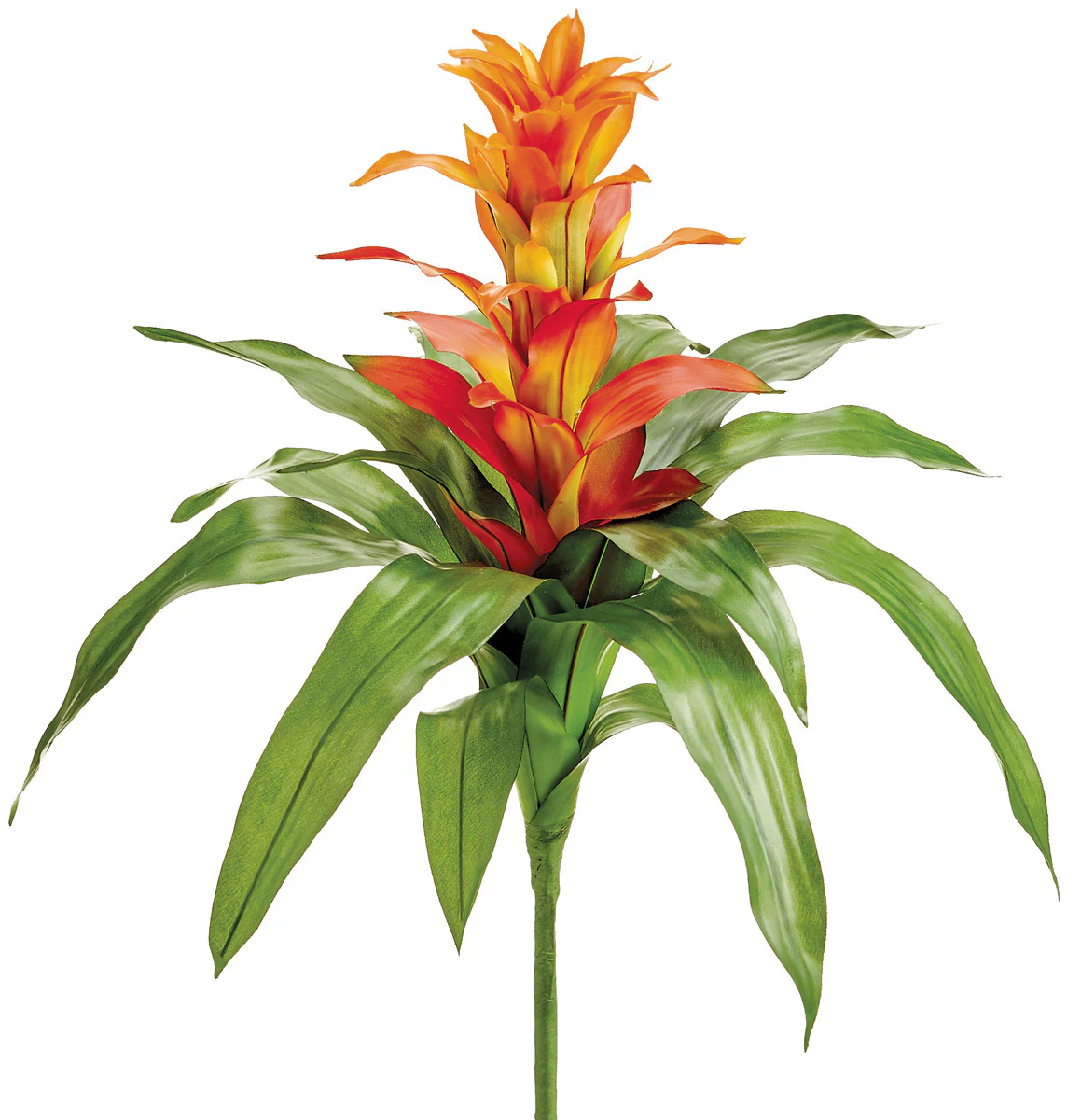 Faux Bromeliad Spray Orange Flame - 21 inch