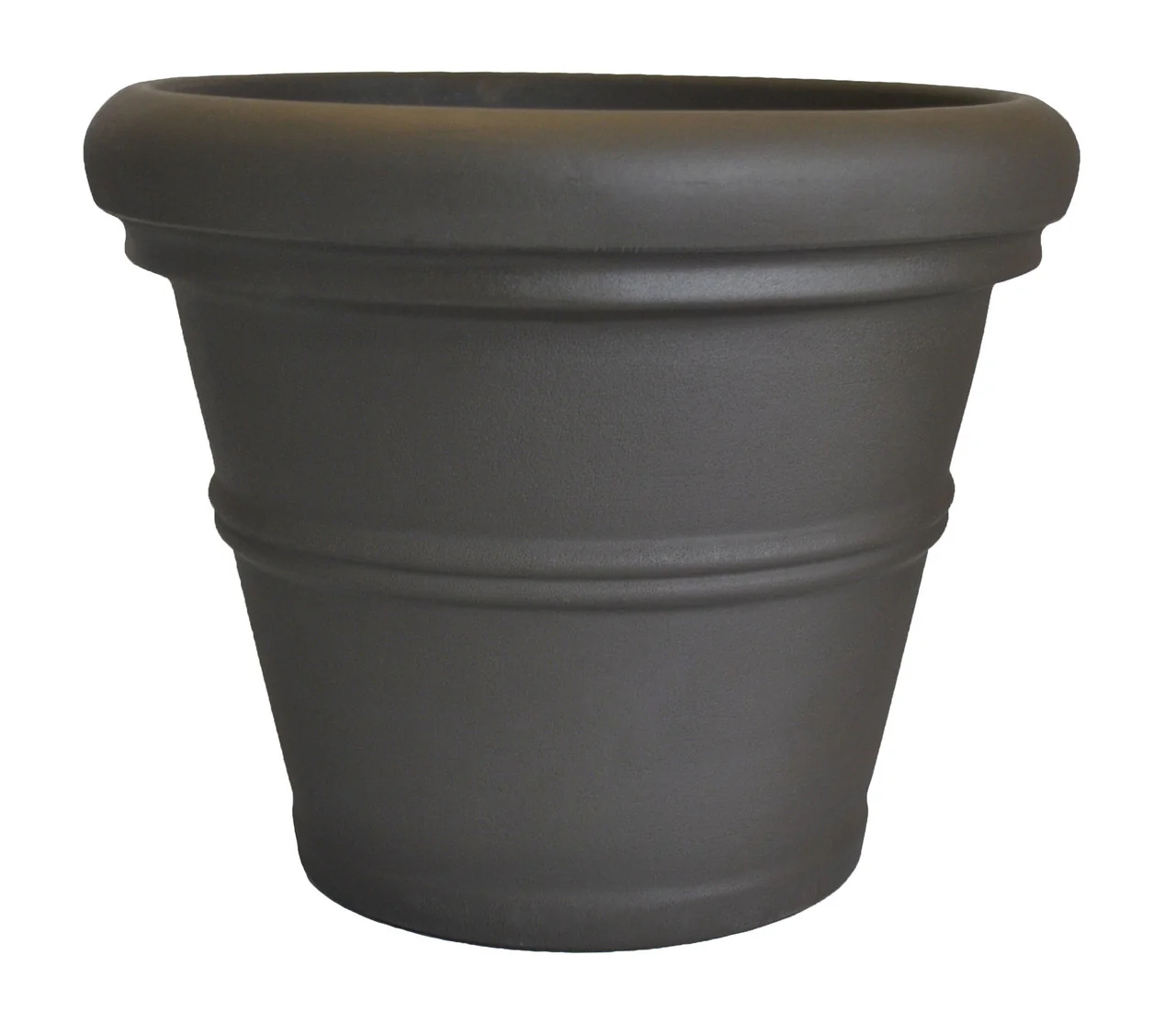 Tusco Rolled Rim Planter Espresso Plastic