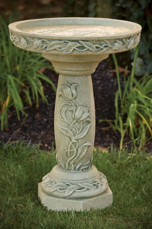 Tulip Garden Bird Bath