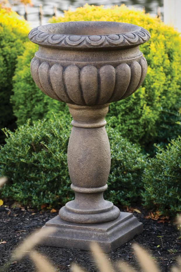 Egg and Dart Urn On Pedestal 33 inch