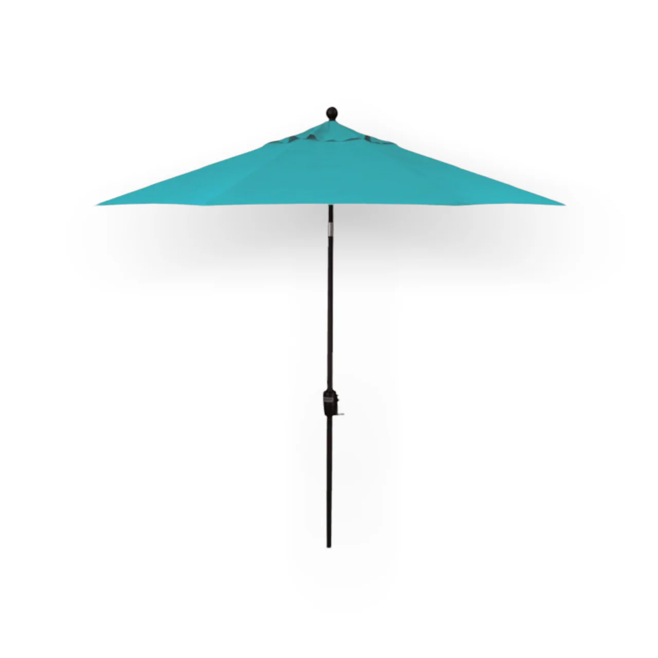 9' Push Button Tilt Umbrella, Black Frame - Aqua - Image 3