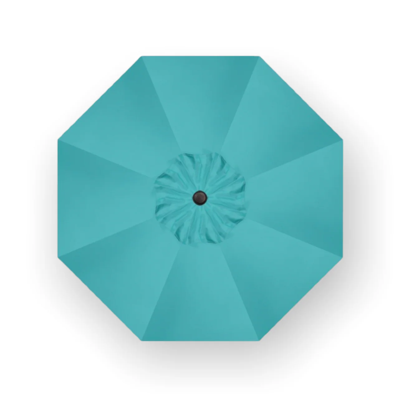 9' Push Button Tilt Umbrella, Black Frame - Aqua - Image 4