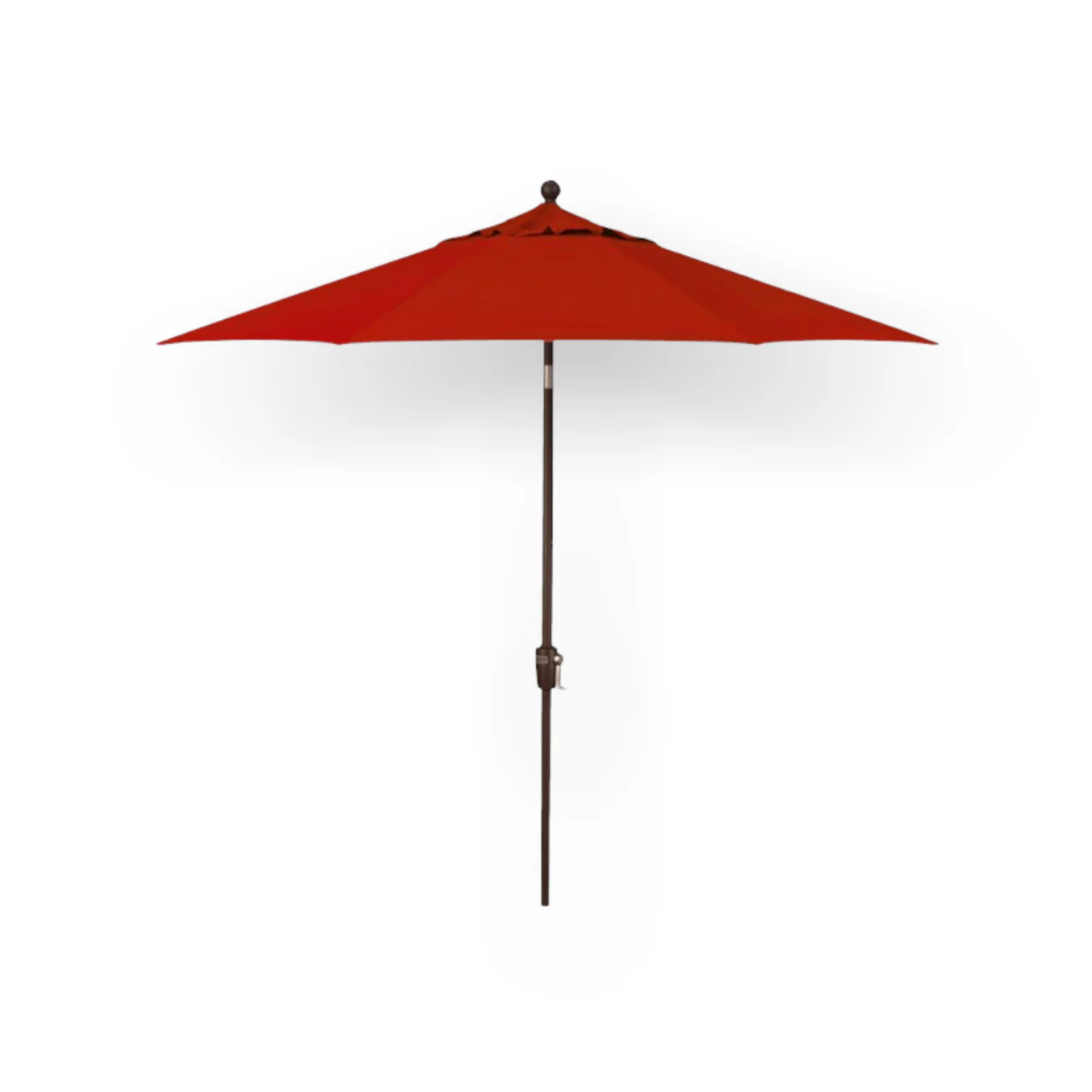 9' Push Button Tilt Umbrella, Bronze Frame - Red - Image 3
