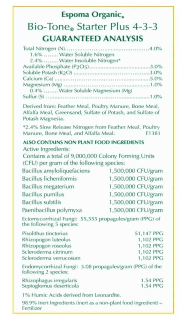Espoma® Organic® Bio-tone® Starter Plus 4-3-3 - Image 2