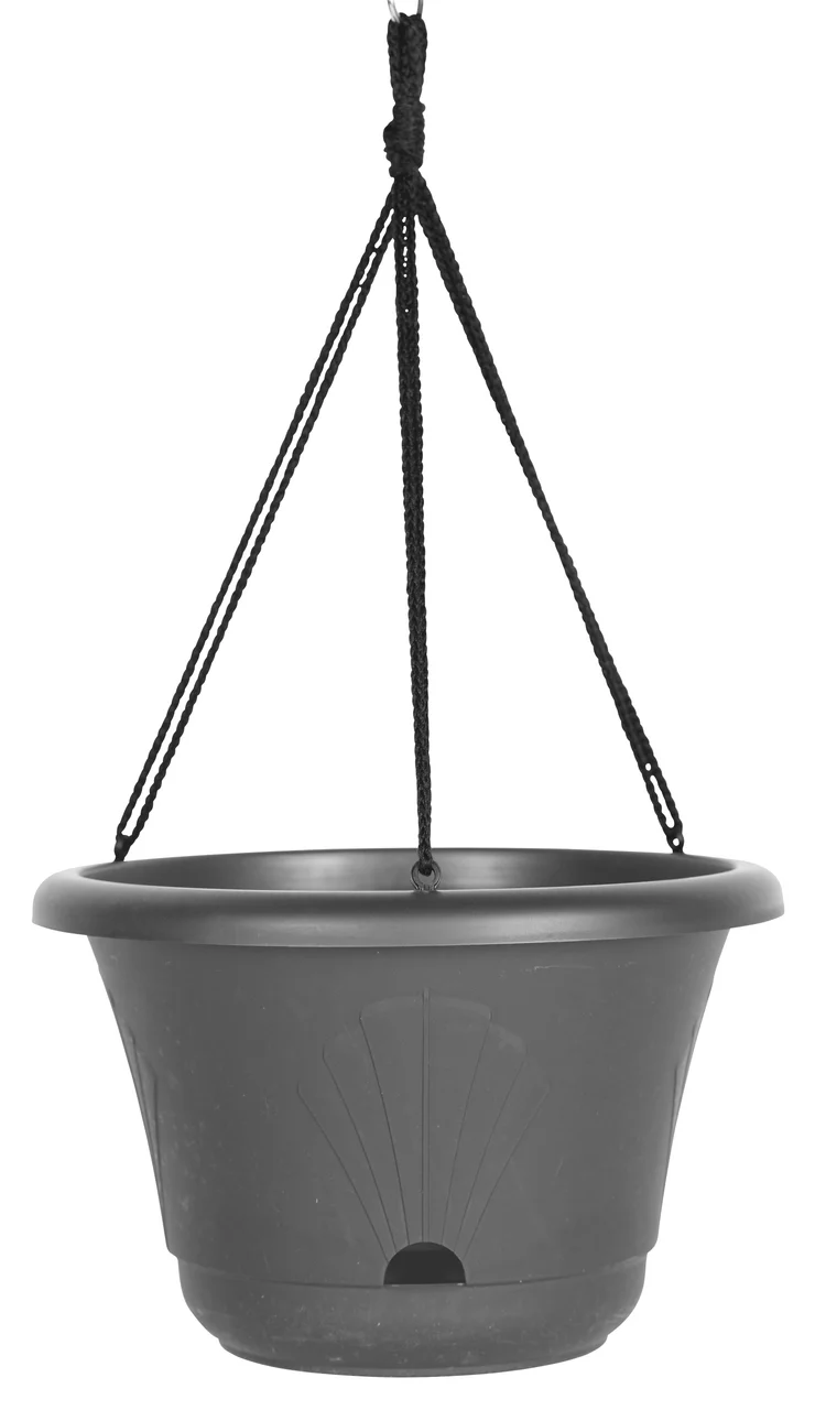 Bloem Lucca Hanging Basket Charcoal Plastic - 13 inch