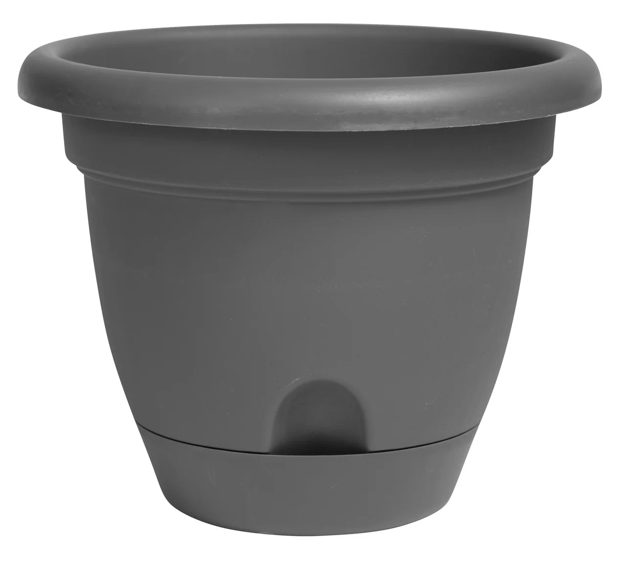Bloem Lucca Planter Charcoal Plastic - 14 inch