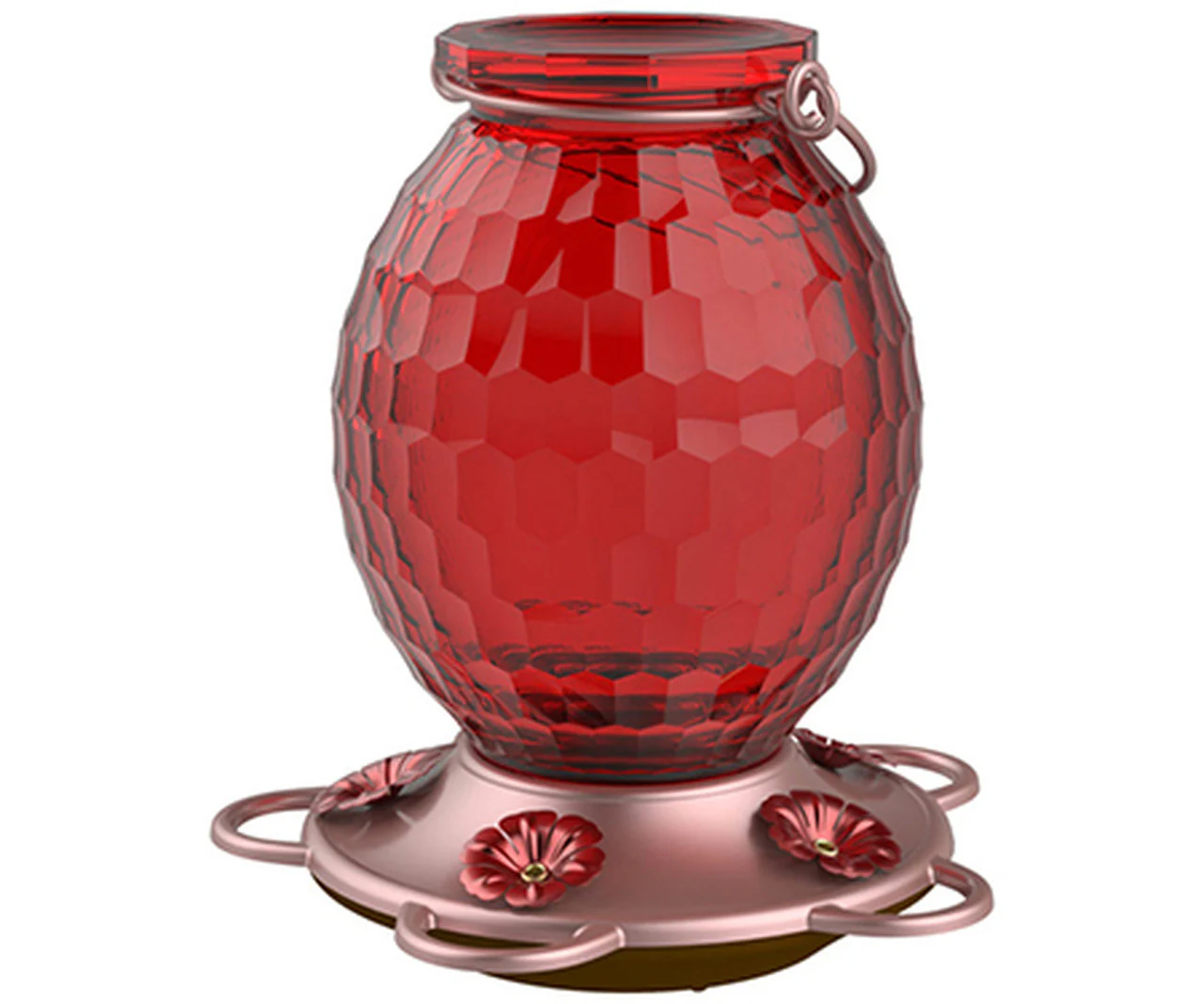 Gem Red Glass Hummingbird Feeder - 22 oz