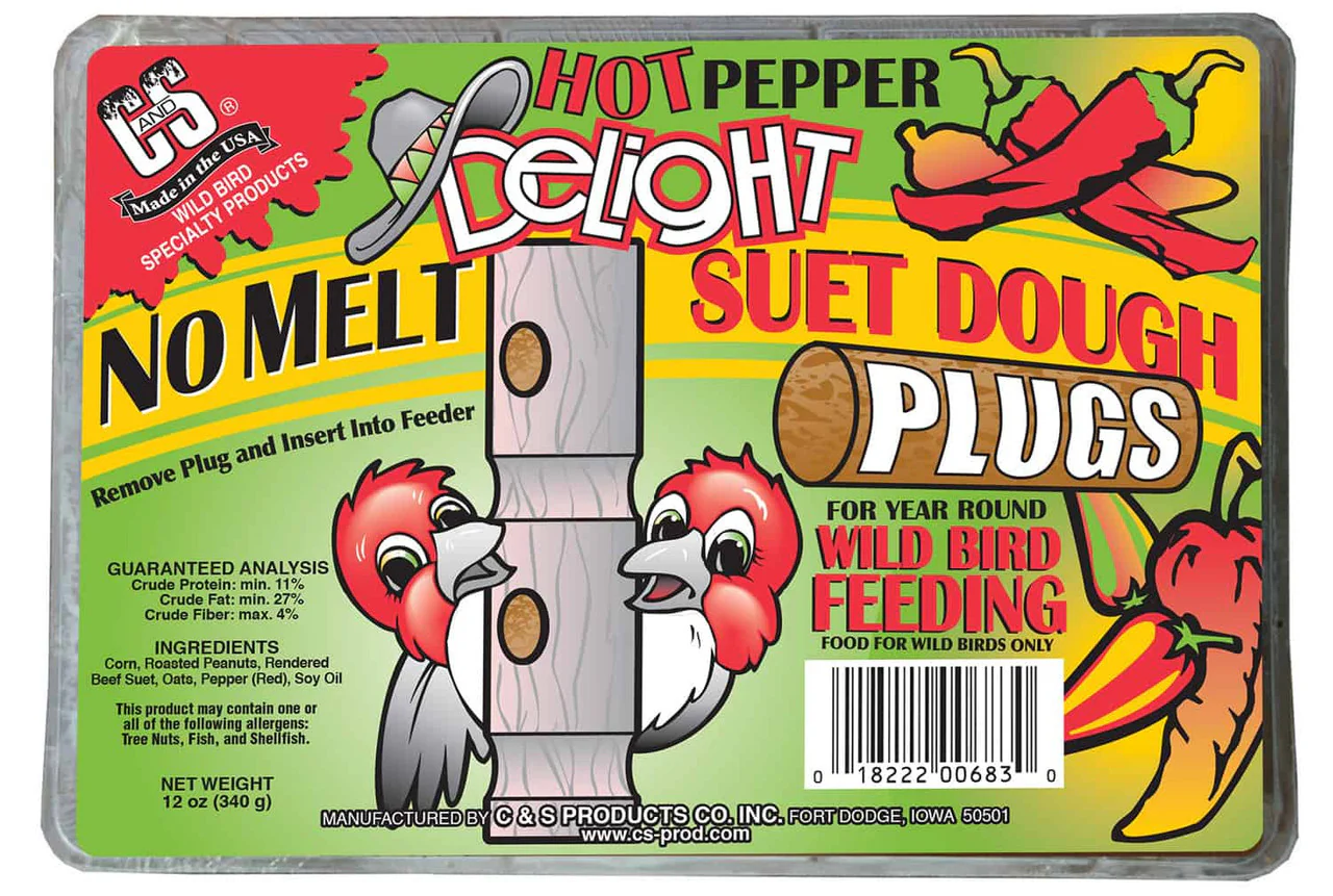 Hot Pepper Delight No Melt Suet Dough Plugs - 12 oz