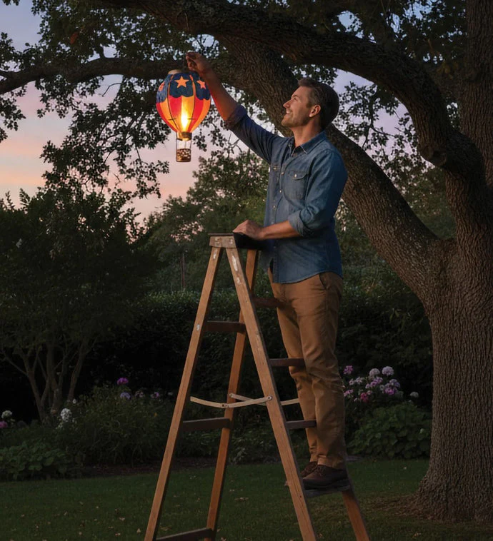 Hot Air Balloon Solar Lantern - Americana - Image 16