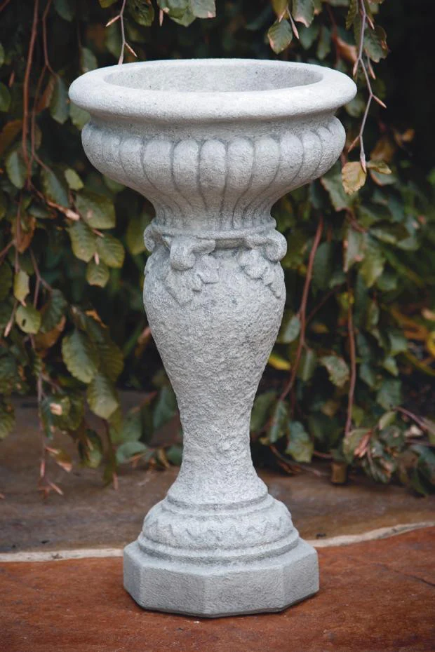 One Piece Fluted Urn & Pedestal