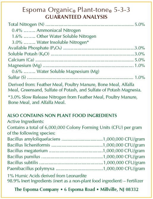 Espoma® Organic® Plant-Tone® 5-3-3 - Image 2
