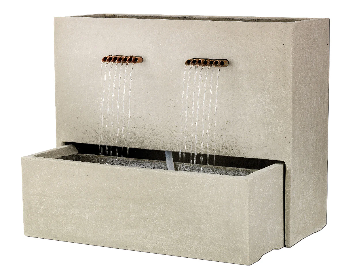 Lightweight Rectangle Grey Spill Fountain Wide