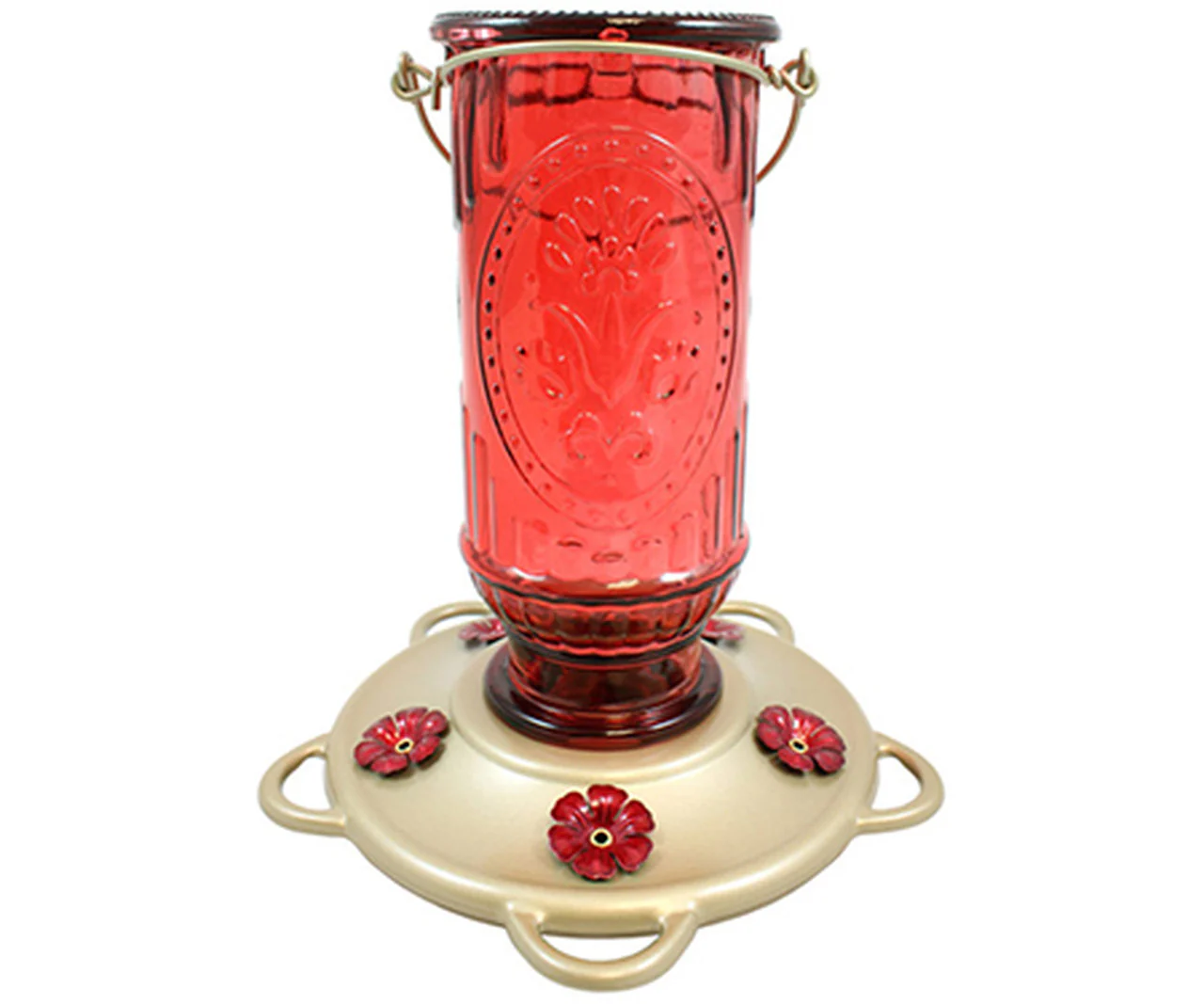 Red Vintage Hummingbird Feeder