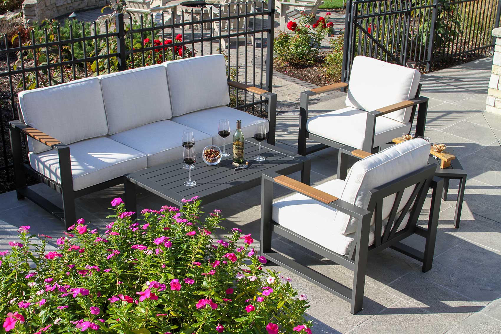 Siena Black Aluminum Seating Group - Image 4