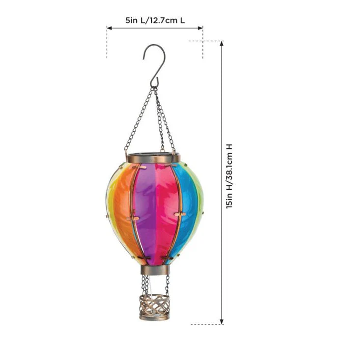 Hot Air Balloon Solar Lantern – Rainbow - Image 6