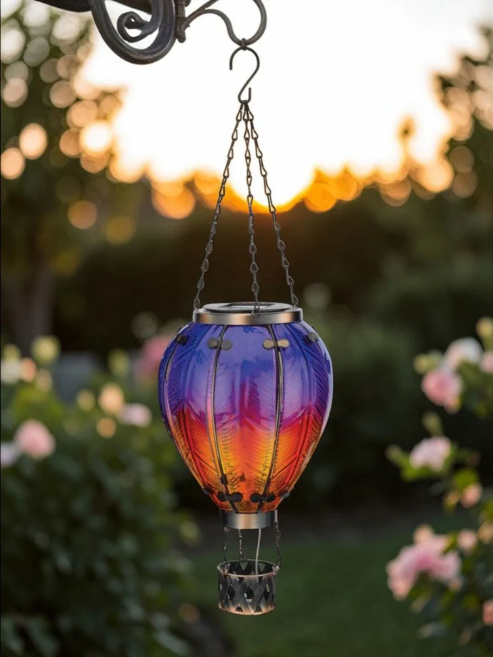 Hot Air Balloon Solar Lantern - Purple - Image 4