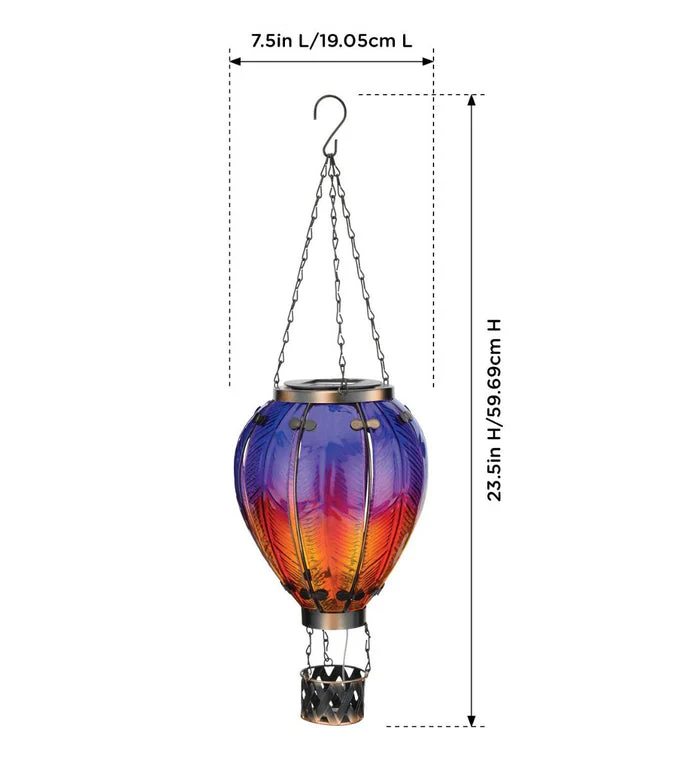 Hot Air Balloon Solar Lantern - Purple - Image 7