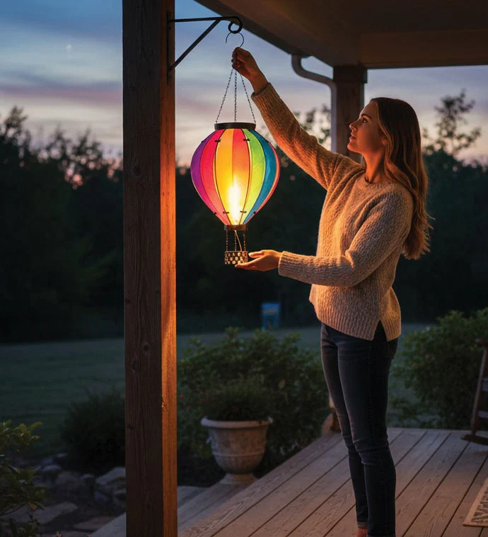 Hot Air Balloon Solar Lantern – Rainbow - Image 22
