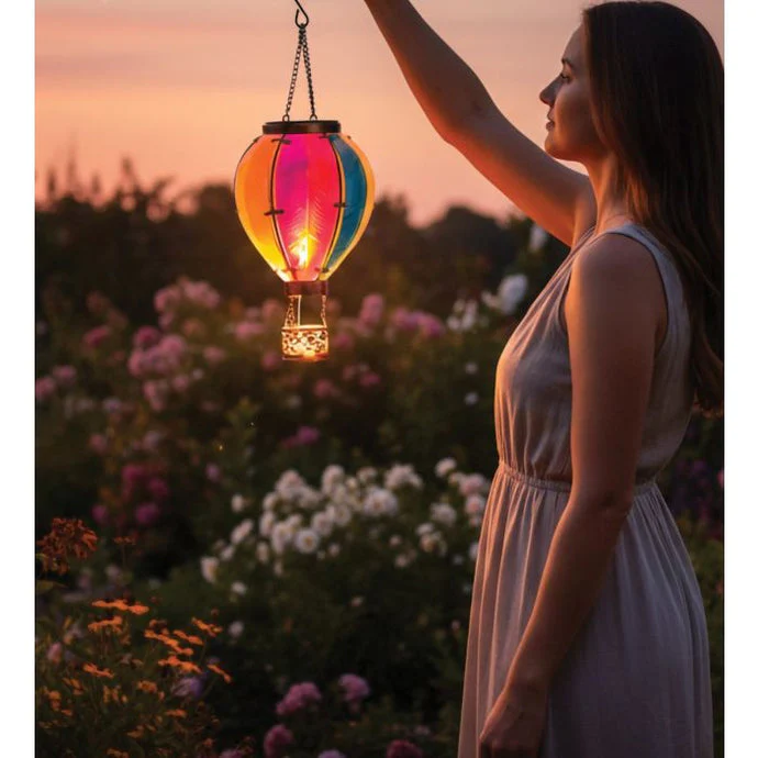 Hot Air Balloon Solar Lantern – Rainbow - Image 3